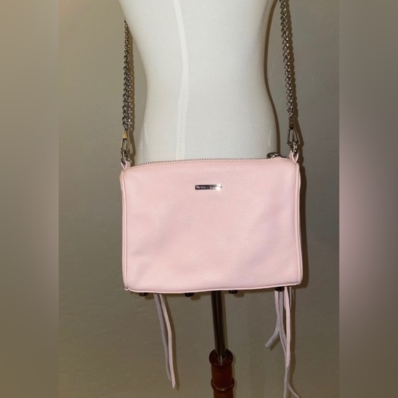 NWOT Rebecca Minkoff Mini 3 Zip Convertible Leather Cross Body Petal Pink/SLVR🎀 - Picture 7 of 11